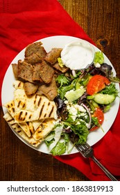 Gyro Platter With Grilled Pita And Salad