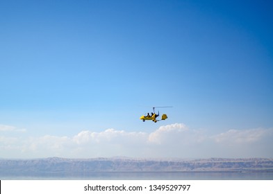 Gyrocopter Above Dead Sea