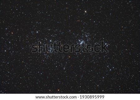 H and chi persei stars in the deep sky at night