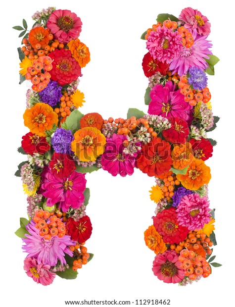 H Flower Alphabet Isolated On White Stock Photo (Edit Now) 112918462
