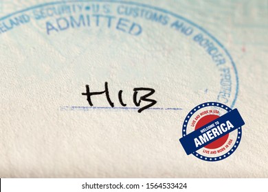 H-1B is a visa in the United States to temporarily employ foreign workers in specialty occupation. Sticker/stamp welcome to America. DHS(department of homeland security) port of entry admitted stamp. 