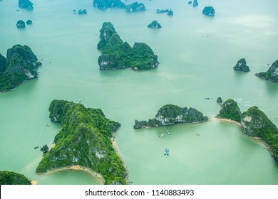 Ha Long Bay, in the Gulf of Tonkin, includes some 1,600 islands and islets, forming a spectacular seascape of limestone pillars. Because of their precipitous nature, most of the islands are uninhabite