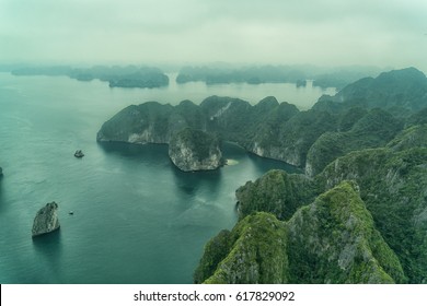 Ha Long Bay scenic view from seaplane , Hanoi, Vietnam