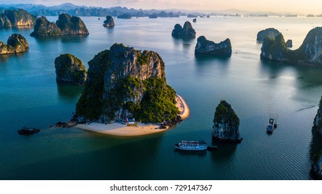 Ha Long Bay Sunrise Cruse View From Above 