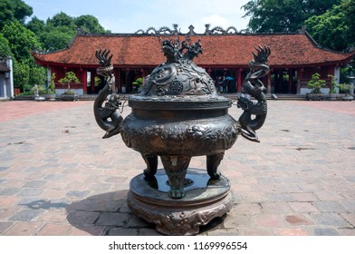 HA NOI, VIET NAM, August 27, 2018. Historical Relics Temple Quoc Tu Giam. Ha Noi, Vietnam. The First University