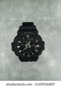 Habinsaran, Indonesia - June 20th, 2022: Watch With The Brand G Shock GA-700 On A Wooden Table