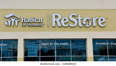 Habitat for Humanity ReStore Sign,  Manassas, Virginia, USA, April 21, 2022