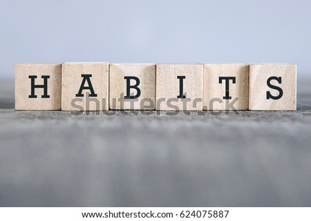 HABITS word made with building blocks