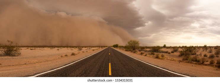 A Haboob Rolling Across The Road