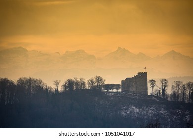 Habsburg Castle Located In The Aargau, Switzerland