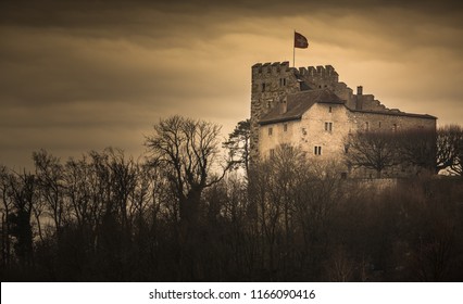 Habsburg Castle Located In The Aargau, Switzerland