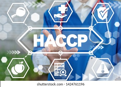 HACCP Hazard Analysis Critical Control Point Medical concept. Safety Food Healthcare Certification. Healthy Nutrition Standards.