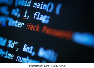 Hack Code cyber, attack,hacked word on screen binary code display, hacker . binary matrix code on the screen. numbers of the computer matrix. The concept of coding, hacker 