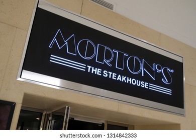 HACKENSACK, NEW JERSEY/USA - January 8, 2019: Low Angle On Morton's Steakhouse (