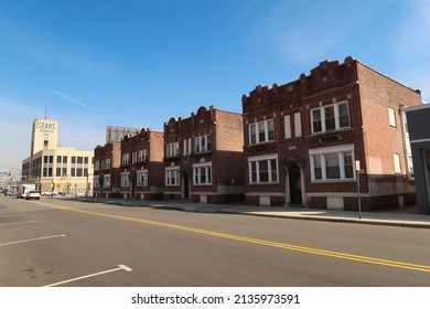 HACKENSACK, NJ, USA  - March 11, 2022: Identical Apartments On Main St, Hackensack, NJ 07601. Editorial Use Only. 