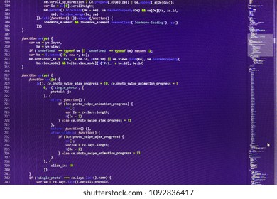 Hacker api text on the computer screen. Coding cyberspace concep