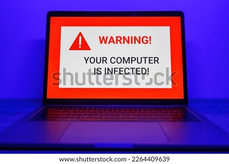 Hacker attack on Computer. Alert text on PC You have been hacked. High quality photo