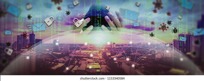 hacker in data security concept
