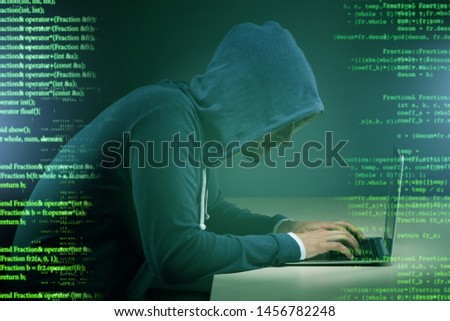 Hacker in digital security concept