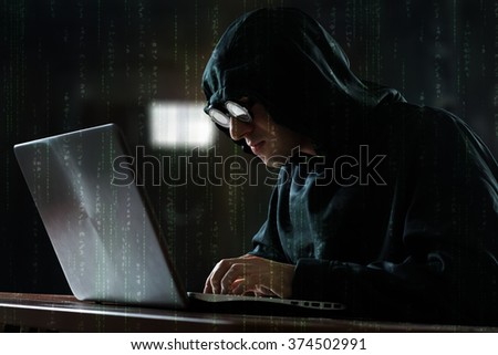 Hacker in front of his computer