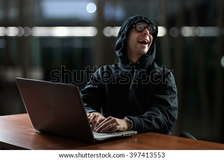 Hacker in front of his computer