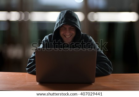 Hacker in front of his computer