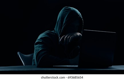 Hacker Hood On Dark Background Stock Photo 693685654 | Shutterstock