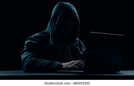 Hacker On Dark Background Stock Photo 684592333 | Shutterstock