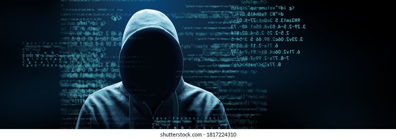 Hacker prints a code on a laptop keyboard to break into a cyberspace