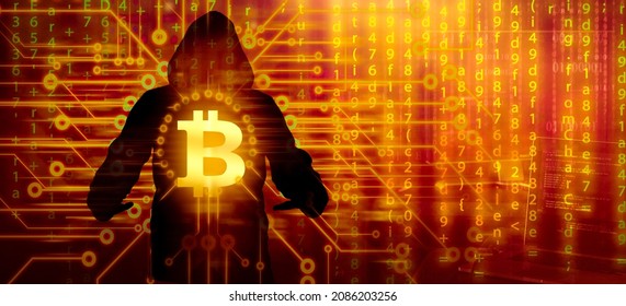 Hacker Stealing Crypto Currency Concept