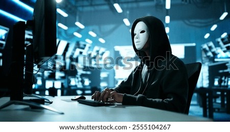 Hacker Stealing Data From Computer. Piracy And Fraud