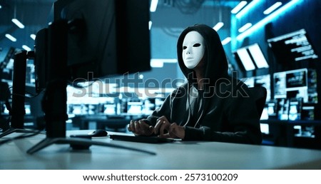 Hacker Stealing Data From Computer. Piracy And Fraud