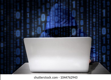 Hacker Using Keyboard Typing Bad Data Into Computer Online System And Spreading To Global Stolen Personal Information. Cyber Security Concept