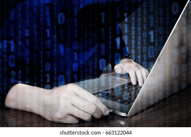 Hacker Using Keyboard Typing Bad Data Into Computer Online System And Spreading To Global Stolen Personal Information. Cyber Security Concept