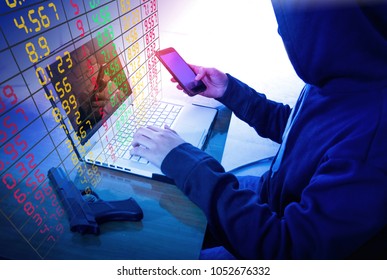 Hacker wearing balaclava searching for secret information with laptop in the abandoned room - Powered by Shutterstock - Get 15% off with code: PIKWIZARD15