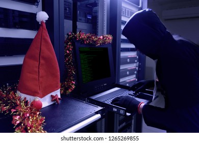 Hacker will hacking and steal data information in data center at long weekend or new year