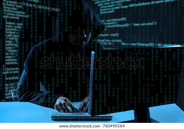 Hacker at work. Cyber crime\
concept.