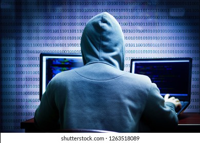 Hackers or crackers attempt to hack a security system to steal or destroy sensitive information. Or important redeeming information of the company. - Shutterstock ID 1263518089