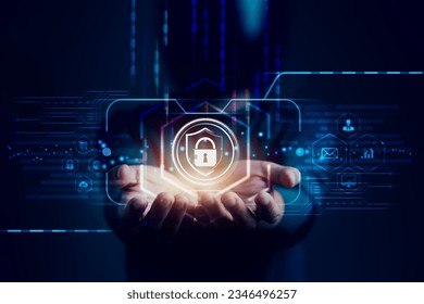 Hacker's hands as they hold the firewalls and multi media icons on a virtual screen, cybercrime, security, privacy, the dark side of technology and the urgent need for cybersecurity measures - Powered by Shutterstock - Get 15% off with code: PIKWIZARD15