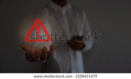  Hacking Concept. Attention warning attacker alert sign with exclamation mark on dark red background.Security protection Concept. vector illustration.