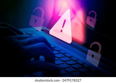 hacking data alert , security risk management for cyber threats