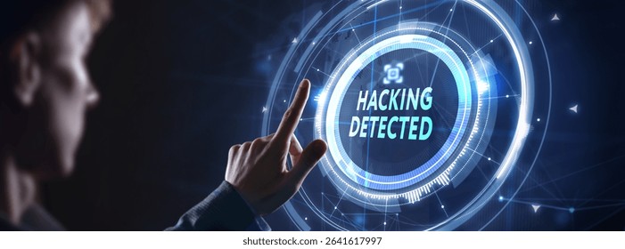 Hacking Detected. Concept meaning activities that seek to compromise affairs are exposed Entering New Programming Codes.