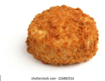 Haddock Fishcake On White Background.