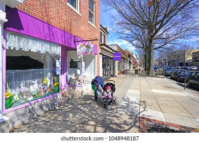 HADDONFIELD, NJ -17 MAR 2018- Located In Camden County, New Jersey, The Historic Town Of Haddonfield, Originally Occupied By Lenni Lenape Native Americans, Is A Major Paleontology Site.