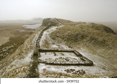 Hadrians Wall, Northumberland In The Winter