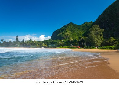 Haena Beach Park on the Hawaiian island of Kauai, USA