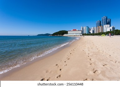 Haeundae District And Sea, Busan City In Korea