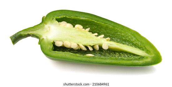 Haft  Jalapeno Pepper Isolated On White Background 