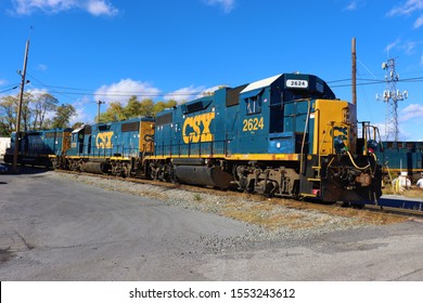 Hagerstown, Maryland / USA - October 27 2019: CSX Transportation Train.