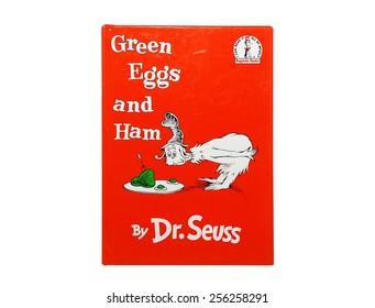 HAGERSTOWN, MD - FEBRUARY 26, 2015:  Image Of Green Eggs And Ham Book By Dr. Seuss.   Dr. Seuss Is Widely Know For His Children's Books.